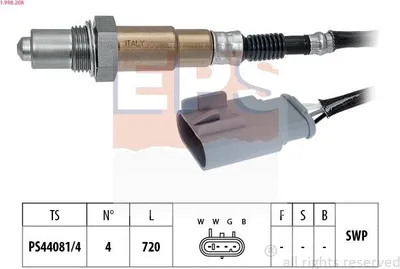 Produktbild von EPS Lambdasonde für FIAT 500 (312) vor-Kat Beheizt Planarsonde 720mm 1.998.208