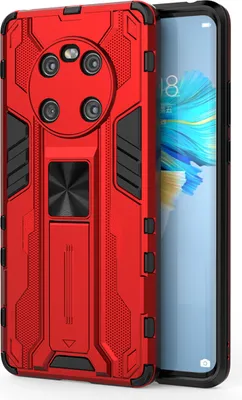 Produktbild von Huawei Mate 40 Hülle, Dual Layer PC TPU Bumper Stoßfest Ständer Schutzhülle für Huawei Mate 40 Rot