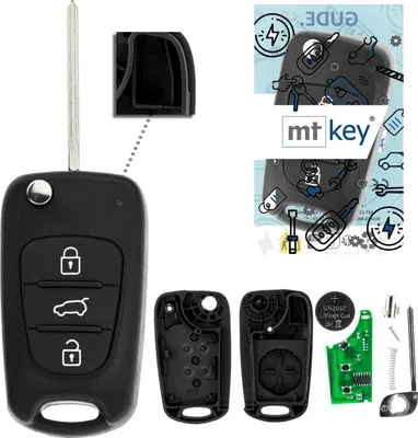 Produktbild von MT-KEY Funk Schlüssel 434MHZ kompatibel mit Hyundai iX35 EL 09-14 iX20 JC 10-19 i20 PB 08-12 i30 FD 07-11 433MHZ 3 Tasten Klappschlüssel