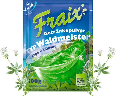 Produktbild von FRAIX Getränkepulver Waldmeister, 25er Pack (25 x 100g) Frutti Instantpulver Vorteilspack