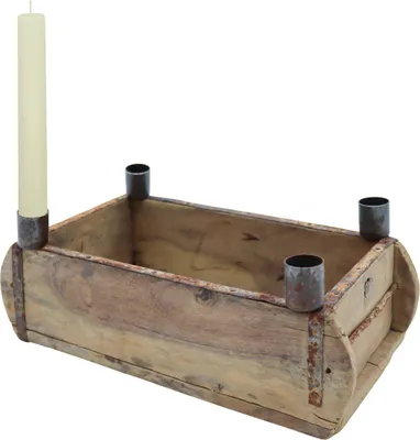 Produktbild von 1.05 Advents Kerzenhalter in Ziegel Form - ca. 30 x 14,5 cm - Kerzenständer Advent für Stabkerzen