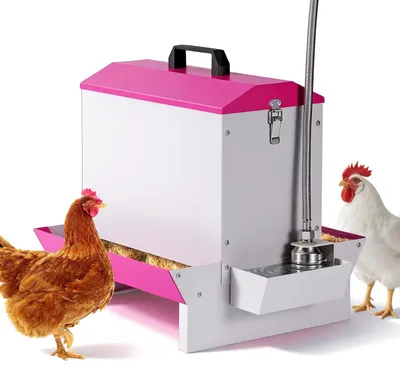 2-in-1 Hühnerfutterautomat und Tränke, 5 kg, Metall
