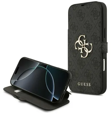 Obrázok produktu pre Puzdro na telefón pre iPhone 18 Pro Max / 17 Pro Max, značka Guess, model Book 4G, kovové logo, čierna farba