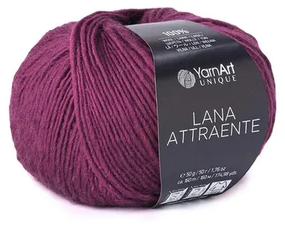 Obrázek produktu pro YarnArt Unique Lana Attraente 6627 Ostružina – 100 % vlna, měkká a hřejivá, 50 g/160 m