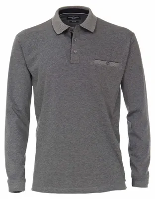 Produktbild von Casa Moda - Herren Polo-Shirt Langarm (403478000), Größe:6XL, Farbe:Blau (105)