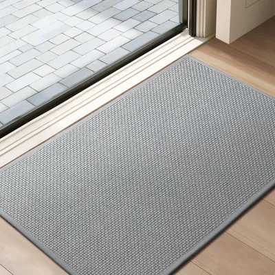 Image de Paillasson intérieur, 45x75 cm, gris, antidérapant, tapis de protection contre la saleté, épaisseur 7 mm