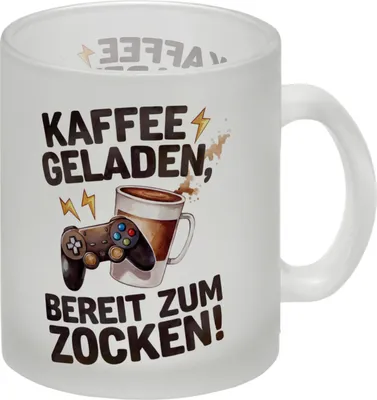 Produktbild von Bereit zum Zocken Glas Tasse Gaming Controller