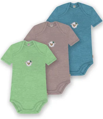 Produktbild von normani 3er Set Baby Merino Body Kurzarm