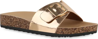 Produktbild von VAN HILL Damen Pantoletten Sandalen Hausschuhe Bequem Schlappen Schuhe 841369, Farbe: Rose Gold, Größe: 38