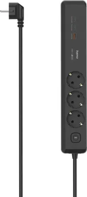 Produktbild von Hama 00223192, 1,4 m, Drinnen, Typ F, Typ F, Abgewinkelt, Überlastschutz
