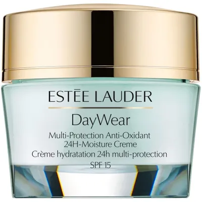 A product shot of an Estée Lauder DayWear cream jar.