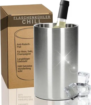 Image de Contenant isotherme à double paroi, en acier inoxydable, pour le vin, le champagne et la bière