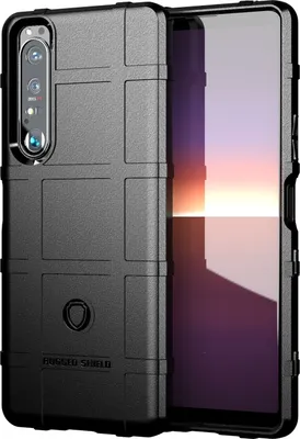Produktbild von Mobigear Rugged Shield  Sony Xperia 1 III Hülle Flexibles TPU Backcover Stoßfest - Schwarz