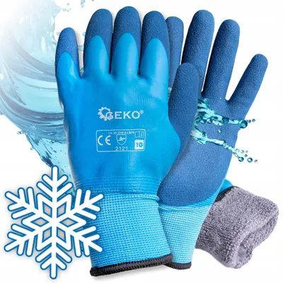 Produktbild von Wasserdichte, gefütterte Winter-ArbeitsHandschuhe, Größe 10 /Baumwolle - Latex/ (12/120)