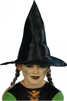 Produktbild von Schwarzer Hexenhut für Kinder – Klassischer spitzer Zauberhut mit breiter Krempe – Kinder Kostüm Zubehör – Für Halloween Fans & Märchen Liebhaber – Ideal für Halloween, Fasching & Mottopartys