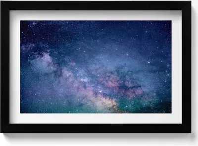 Produktbild von Sternenkosmos– Wandbild mit Rahmen – Gerahmtes Bild  – Wanddekoration – 30x20 cm –  Schwarz Rahmen