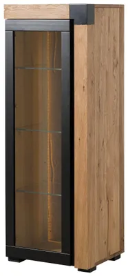 Produktbild von MASSIVMOEBEL24 Vitrine Eiche 53x45x144 natur geölt ROTTERDAM #102