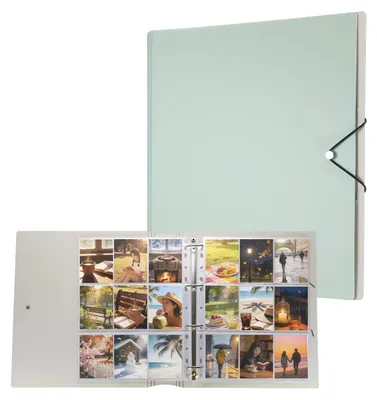 Mini-Fotoalbum grün 6,3x8,9 cm 225 Fotos 25 Seiten