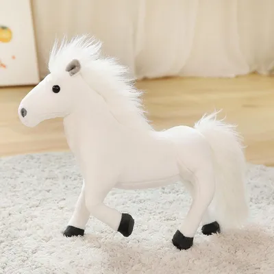 Immagine prodotto di Peluche a forma di cavallo, 32 cm di altezza, colore bianco