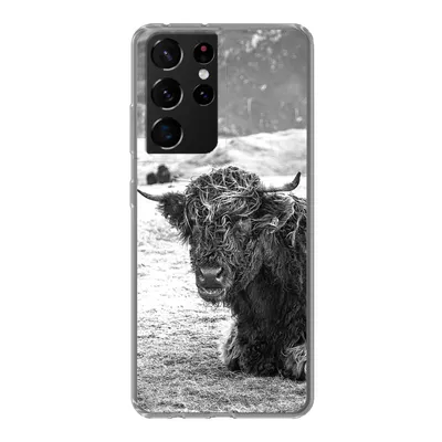 Produktbild von MuchoWow® Handyhülle Schutzhülle Hülle für Samsung Galaxy S21 Ultra Schottischer Highlander - Berg - Tiere Silikon Softcase Handy Hülle - Mobiltelefon