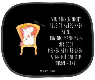 Produktbild von Mr. & Mrs. Panda Scheibenschutz Auto Einhorn König - Schwarz - Geschenk, Prinzessin, Unicorn, Sonnenschutz für Autoscheiben, Autoscheibe, Präsident, Krone, Sonnenblende
