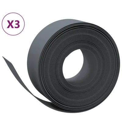 Image de vidaXL Bordure de pelouse 3 pcs. Gris 10 m 20 cm Polyéthylène