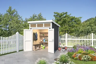 Produktbild von Gartenhaus Outdoor Life Kibo 1 220 x 223,5 cm carbongrau