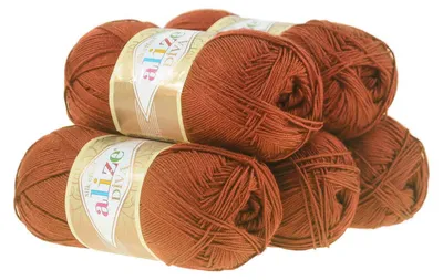 5 x 100g Strickgarn ALIZE DIVA kupferorange