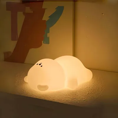 Produktbild von LED Bär-Nachtlicht,7 Farben,3 Dimmstufen,USB,Touch-Steuerung, Still-licht mit Timer,Silikon Nachtlampe Baby,Augenschutz-lampe,Geschenke für Kinder