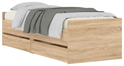Productafbeelding van vidaXL bedframes met lades, Sonoma-eikenhout, massief grenenhout