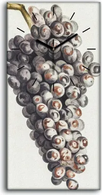 Produktbild von Wanduhr Uhr Wandbild Leinwand Geräuschlos 30x60 Gemälde Obst Trauben Kunst - schwarze Hände