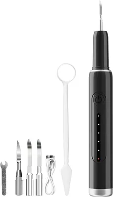 Produktbild von INF Elektrische Zahnbürste Set Zahnreinigungsset mit 4 Bürstenköpfen Schwarz
