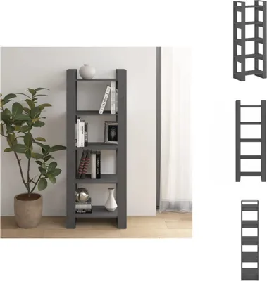 Zdjęcie produktu dla vidaXL Regał/przegroda do pokoju szary 60x35x160 cm lite drewno - Regały i biblioteczki
