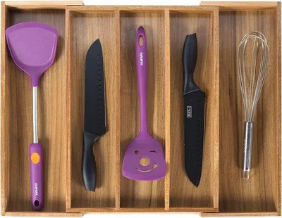 Produktbild von Famanu Küchenlade Organizer für Besteck und Küchenutensilien - Verstellbar und erweiterbar