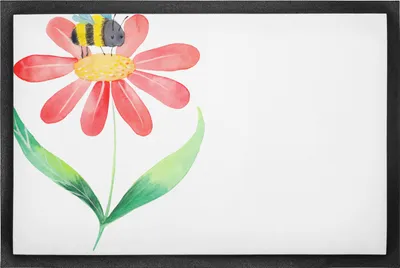 Produktbild von Mr. & Mrs. Panda Schmutzfangmatte Hummel Blume 60 x 90 cm - Schwarz - Geschenk, Hummeln, Bodenvorleger, Fußabtreter, Natur, Biene, Schmutzmatte, Lustige Sprüche, Wespe