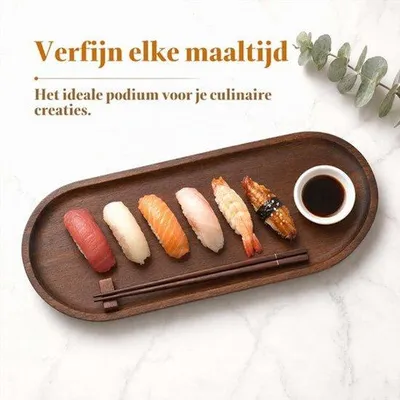 Zdjęcie produktu dla Drewniane tace, dekoracyjne tace owalne (29 * 10,5 * 1,5 cm)