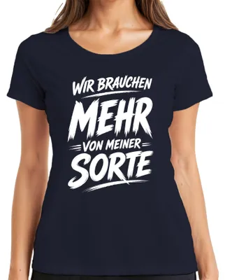 Immagine prodotto di Abbiamo bisogno di più magliette da donna con la scritta "Sono divertente, sarcastica", colore blu navy, taglia 3XL