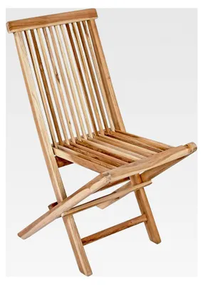 Produktbild von Balkonstuhl Menorca aus massivem Teakholz, klappbarer Gartenstuhl für Balkon, Garten und Terrasse