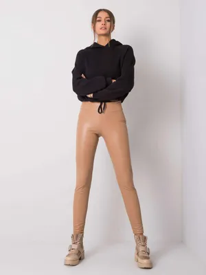 Zdjęcie produktu dla Rue Paris Legginsy damskie Haddani ciemny beż M