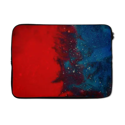 Produktbild von MuchoWow® Laptop Hülle 14 ZollTinte - abstrakt - rot - blau Laptoptasche - Laptoptasche - Stoßsicher - Schutzhaube