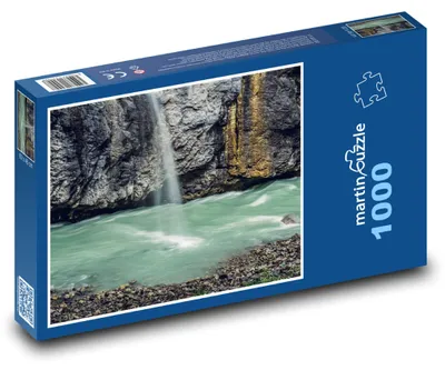 Obrázek produktu pro Puzzle 1000 Vodopád - skála, řeka - martinpuzzle