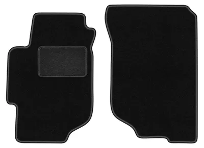 Produktbild von Velours-Fußmatten Vorne passend für Honda Accord VI (Kombi, Limousine, Type-R, Bj. 1997-2002) –  schwarz, passgenau, mit Befestigungen set 2 Stk. - STANDARD