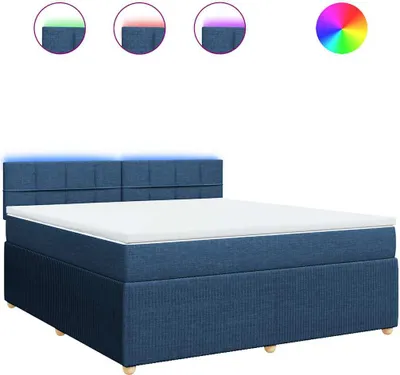 Produktbild von vidaXL Boxspringbett mit Matratze Blau 180x200 cm Stoff