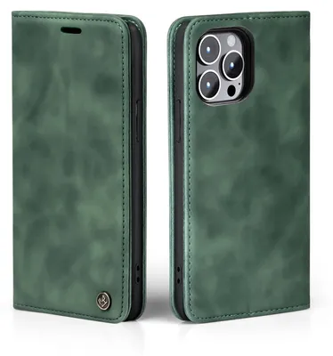 Produktbild von Handy Hülle für Apple iPhone 14 Pro Klapphülle Bookcase Flip Cover Handy Tasche Etui Farbe: Grün