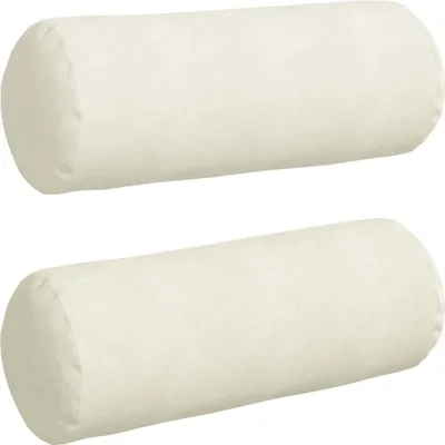 Obrázok produktu pre vidaXL Vankúše 2 ks krémové Ø 25 x 70 cm manšestrové