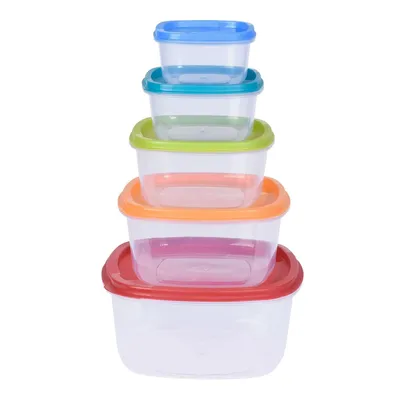 Produktbild von LS-LebenStil 5-fach Frischhaltedosen Keep & Fresh Set 225-1900ml Vorratsdosen Stapelbar Deckel Meal Prep Boxen Küche Gefrierdosen Brotdose Jausenbox