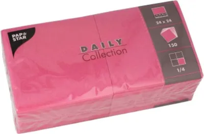 Produktbild von 150 Papstar Servietten DAILY Collection 1/4-Falz 24 cm x 24 cm fuchsia 37370