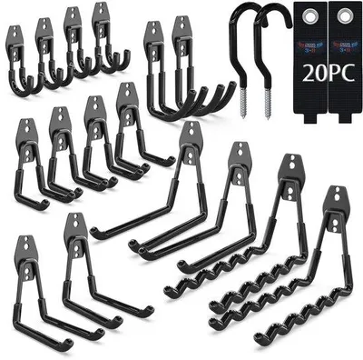 Produktbild von Schwarze Doppelhaken für Garage und Fahrrad