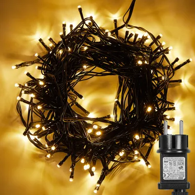Produktbild von 20M 200 LED Lichterkette Innen Warmweiß, Dekobeleuchtung Baum Fenster 31V 8 Modi Timer, Weihnachtsbeleuchtung Party Balkon Garten