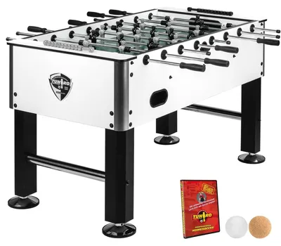 Produktbild von Tischkicker Basic Pro vormontiert 4 Dekorvarianten schadstoff inkl DVD + Bälle Kicker-Tisch Tischfussball 03 Basic-Serie White